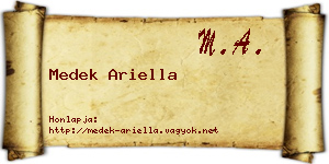 Medek Ariella névjegykártya